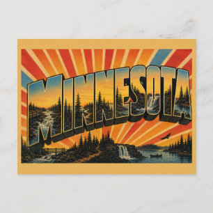 Postal Lagos Cascadas Bosques Boreales de Minnesota Arte