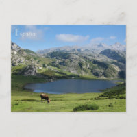 postal Lagos de Covadonga en Asturias, España