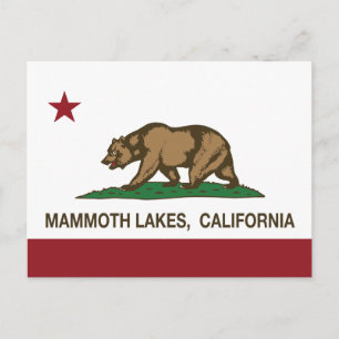Postal Lagos de Mammoth con bandera de la República de Ca
