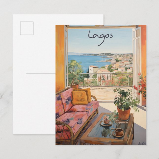 Postal Lagos Nigeria Travel City Painting Aesthetic (Anverso / Reverso)