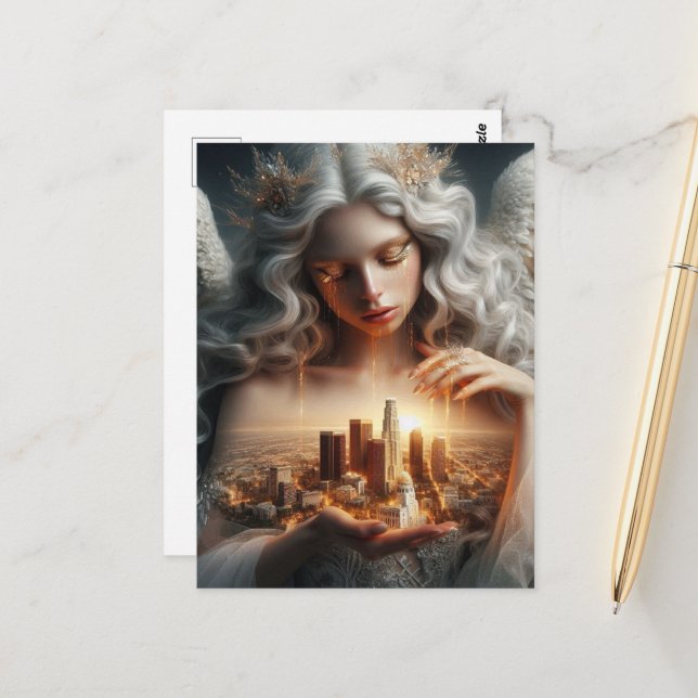 Postal Lágrimas de oro para la ciudad de los ángeles (Anverso/Reverso In Situ)