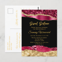 Lágrimas Glam Burgundy y Gold Cumpleaños Sweet Six