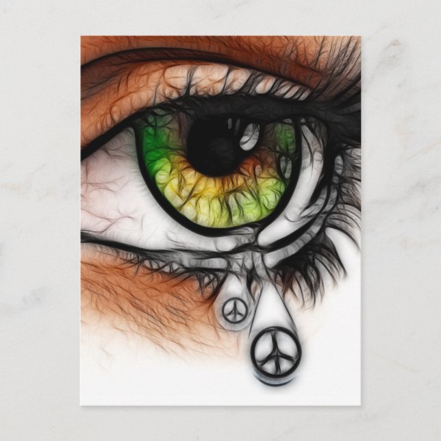 Postal Lágrimas por la paz (Anverso)