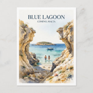 Postal Laguna Azul, Comino Mġarr Malta Recuerdo