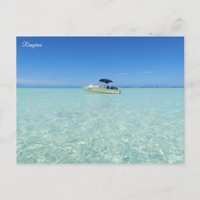 Postal Laguna Azul de Rangiroa (Anverso)