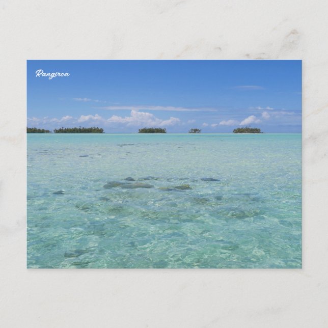 Postal Laguna Azul de Rangiroa (Anverso)
