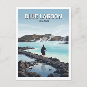 Postal Laguna Azul Grindavík Islandia Recuerdo de Viaje