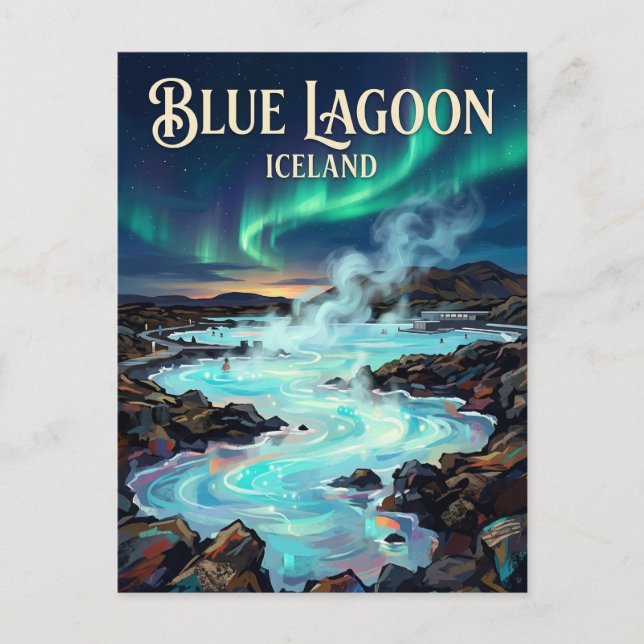 Postal Laguna Azul Islandia (Anverso)