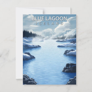 Postal Laguna Azul Islandia Vintage Viajes