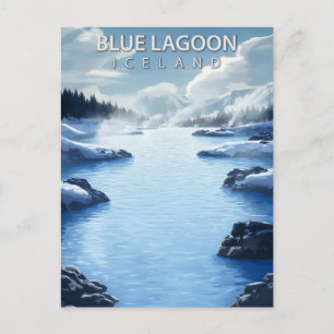 Postal Laguna Azul Islandia Vintage Viajes