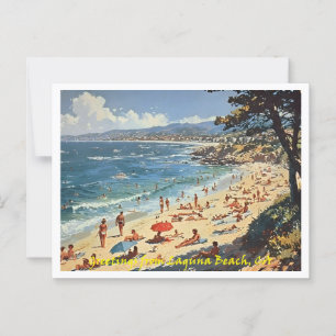 Postal Laguna Beach CA, Ilustracion de Saludos