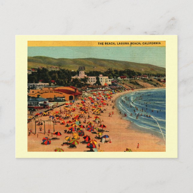 Postal Laguna Beach, California Vintage (Anverso)