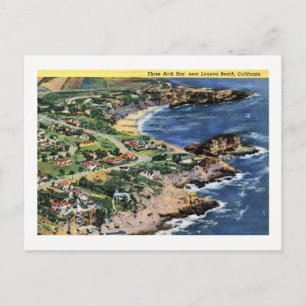Postal Laguna Beach, California, Vintage de Three Arch Ba