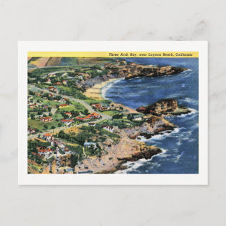 Postal Laguna Beach, California, Vintage de Three Arch Ba