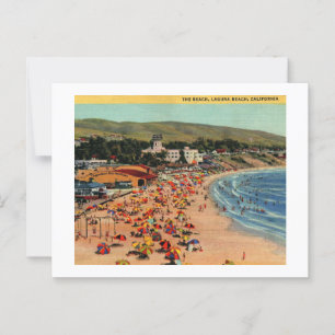 Postal Laguna Beach, California, vista de los años 40