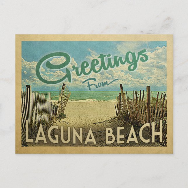 Postal Laguna Beach Vintage Travel (Anverso)