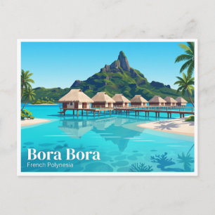 Postal Laguna de Bora Bora Vaitape Polinesia Francesa