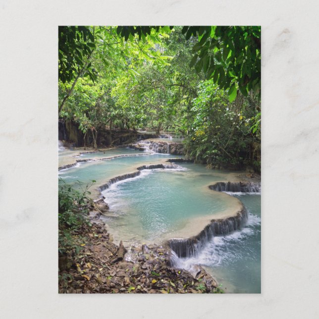 Postal Laguna de los ríos Forest River, Cataratas Khoung  (Anverso)