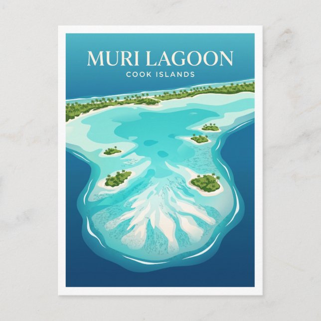 Postal Laguna de Muri Islas Cook (Anverso)