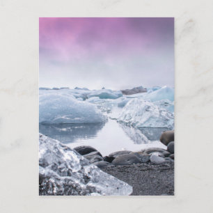 Postal Laguna glaciar de Islandia