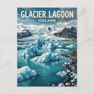Postal Laguna Glaciar Islandia