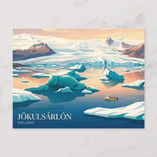 Postal Laguna glaciar Jökulsárlón Islandia