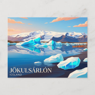 Postal Laguna glaciar Jökulsárlón Islandia