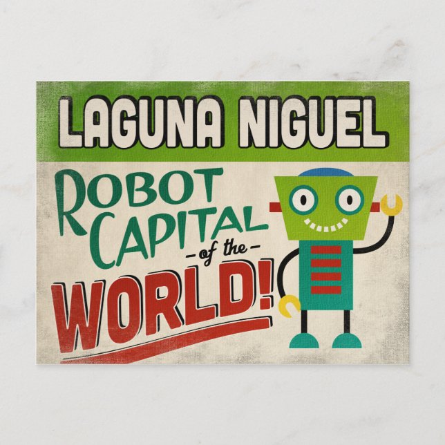 Postal Laguna Niguel California Robot - Vintage divertida (Anverso)