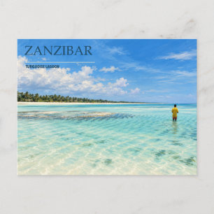 Postal Laguna Turquesa de Zanzíbar Costa bordeada de pa