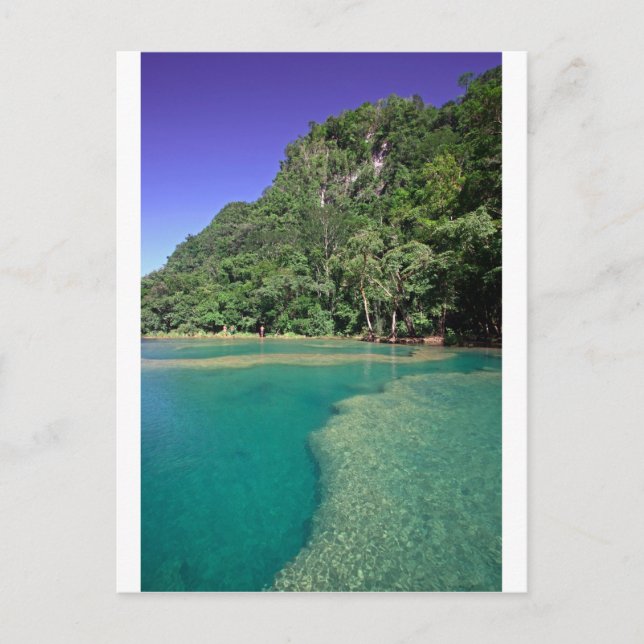 Postal Laguna verde paraíso Semuc Champey Guatemala (Anverso)