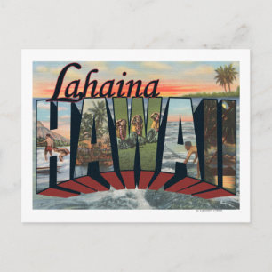 Postal Lahaina, Hawaii - Escenas de letras grandes