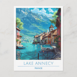 Postal Lake Annecy France Viajes de época
