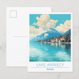 Postal Lake Annecy France Viajes de época