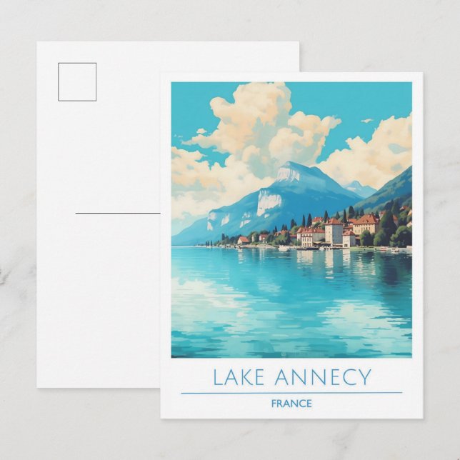 Postal Lake Annecy France Viajes de época (Anverso / Reverso)