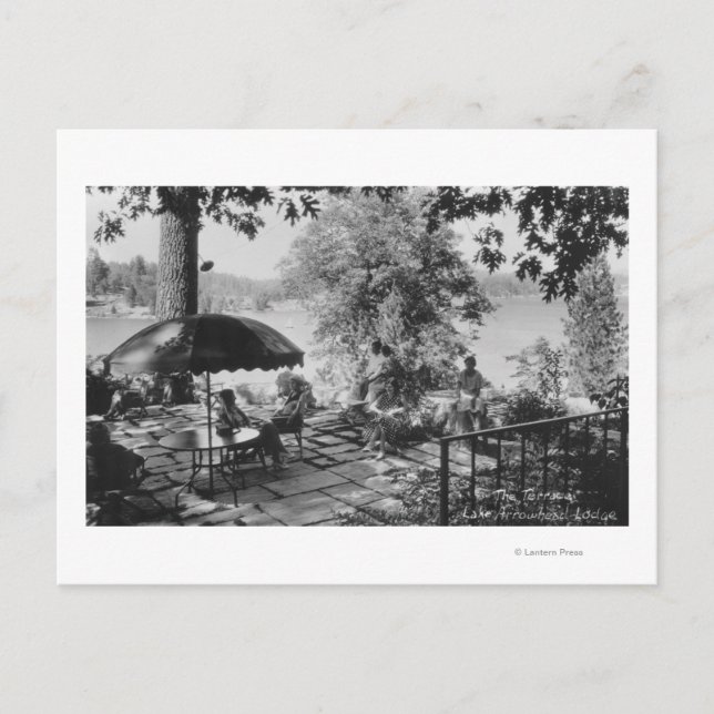 Postal Lake Arrowhead, California Lodge View & Terrace (Anverso)