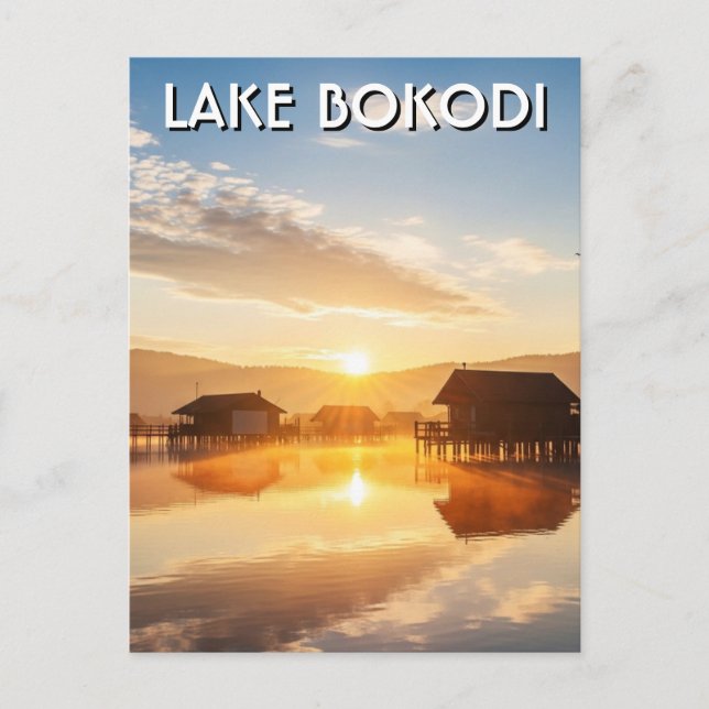 Postal Lake Bokodi Hungary Sunset (Anverso)