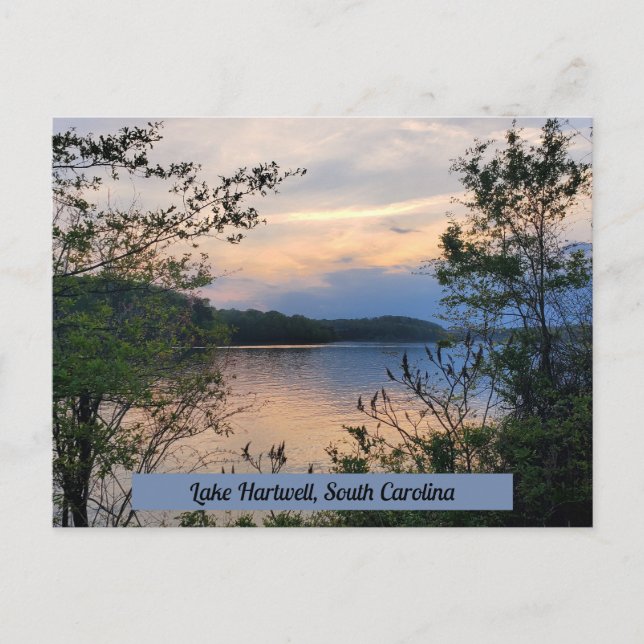 Postal Lake Hartwell South Carolina Mountain Lake Sunset (Anverso)