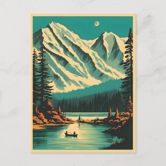 Postal Lake Louise Banff National Park Retro Travel (Anverso)