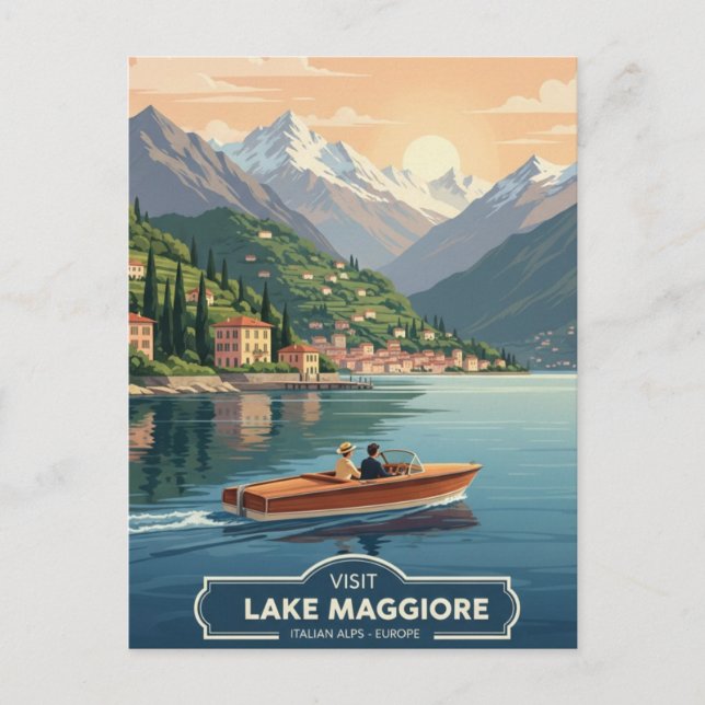 Postal Lake Maggiore Italy Travel (Anverso)