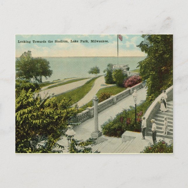 Postal Lake Park, Milwaukee Vintage (Anverso)