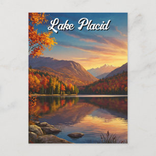 Postal Lake Placid Nueva York Autumn Travel