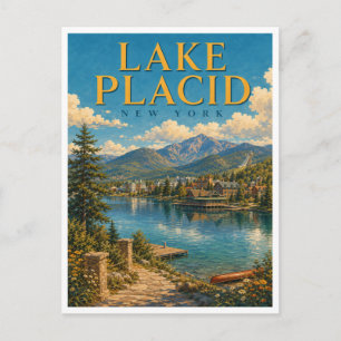 Postal Lake Placid Nueva York Mirror Lake GeoSaga