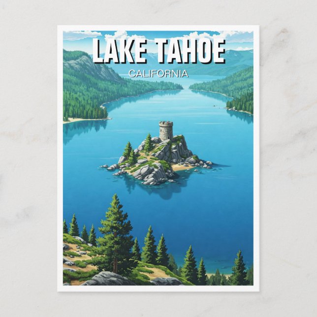 Postal Lake Tahoe Emerald Bay California Travel (Anverso)