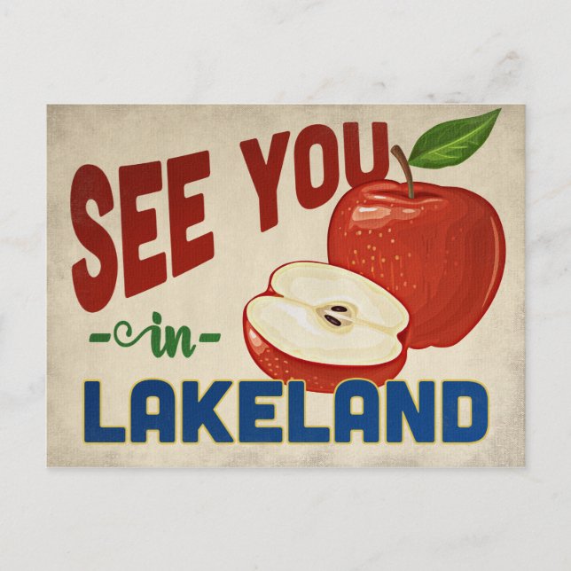 Postal Lakeland Florida Apple - Viajes de época (Anverso)