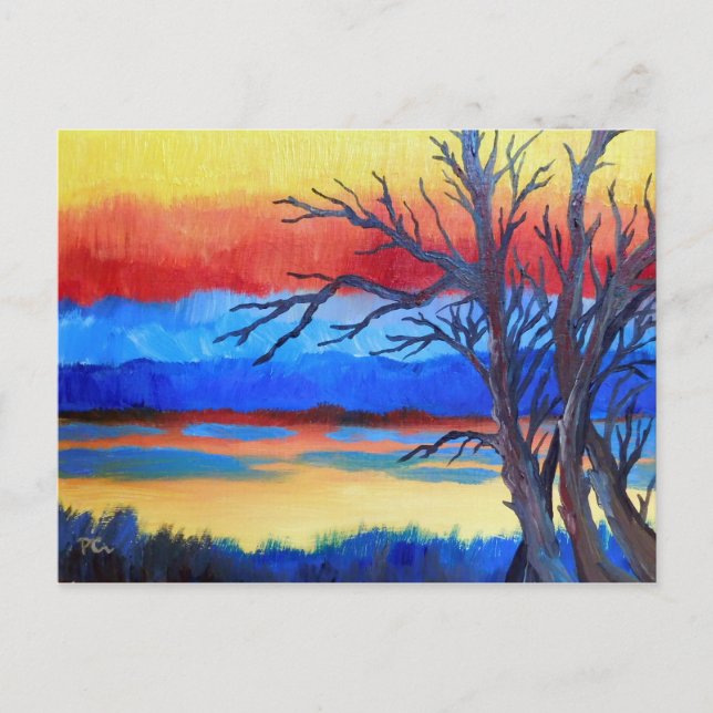 Postal Lakesida del atardecer (Anverso)