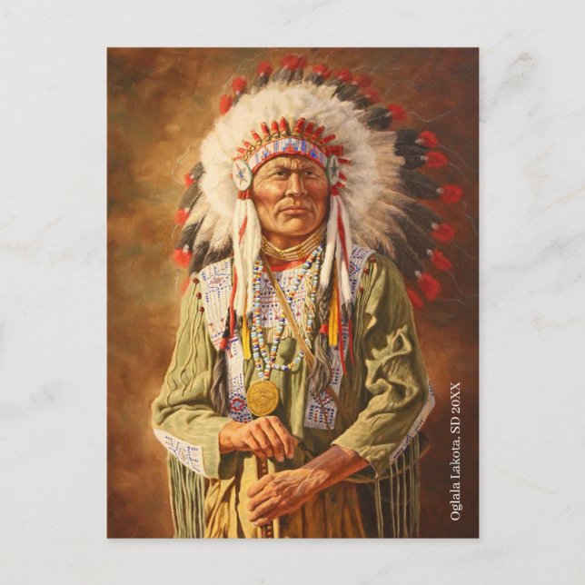 Postal Lakota, jefe nativo americano (Anverso)
