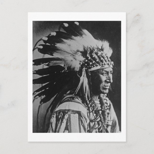 Postal Lakota Sioux Vintage Chief White Swan (Anverso)