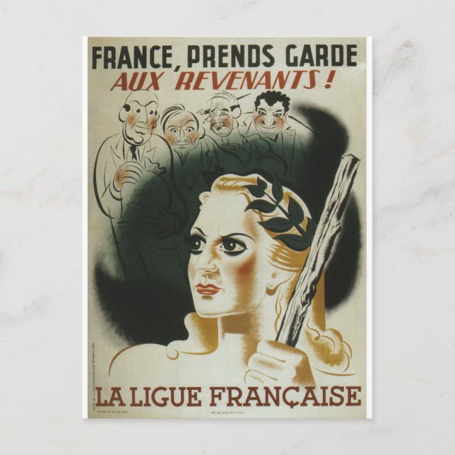 Postal Laligue Francaise Propaganda Poster (Anverso)
