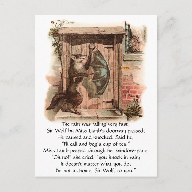 Postal Lamb no dejará que Wolf entre (Anverso)