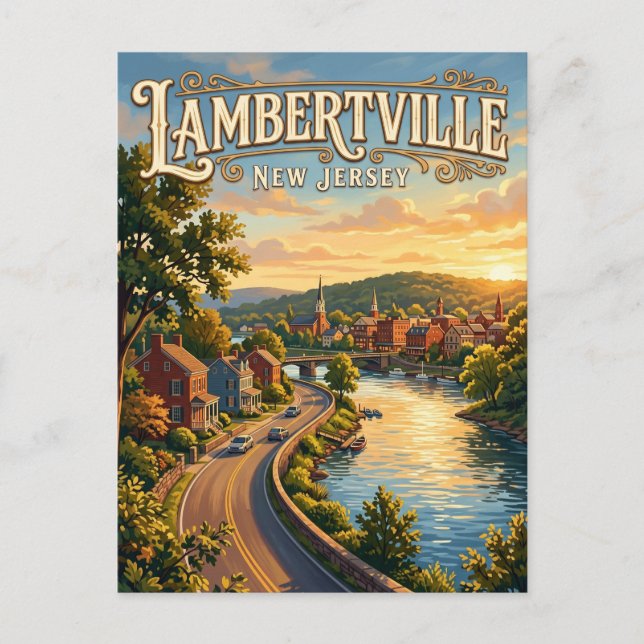 Postal Lambertville Nueva Jersey (Anverso)